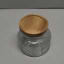 25 Oz Glass Candy Jar with Wooden Lid - Vintage Airtight Food Storage Container for Kitchen Pantry Office Decor, Clear Cookies Canister Organize Coffee Sugar Tea Spice Nuts Snacks