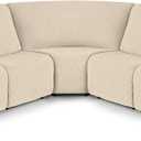 VANSOFY Extra Large Reclining Sectional Couch Covers, Washable 5-Piece Sofa Covers for L Shape Sectional Sofa Corner Seater, Thick, Soft Sofa Slipcovers (5 Seat Recliner Cover, Cream)