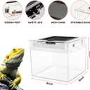 Reptile Growth mini Reptile Terrarium, 8" x 8"x 8" Reptile Tank with Full View Visually Appealing for Insect, Fish, Tarantula, Hermit Crab, Jumping Spider, Iguana, Tortoise, Leopard Gecko, Frog, Bearded Dragon