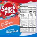 Snack Pack Strawberry and Berry Blue Flavored Juicy Gels Cups, 3.25 oz., 12-Count Family Pack (EXP 07/19/26)