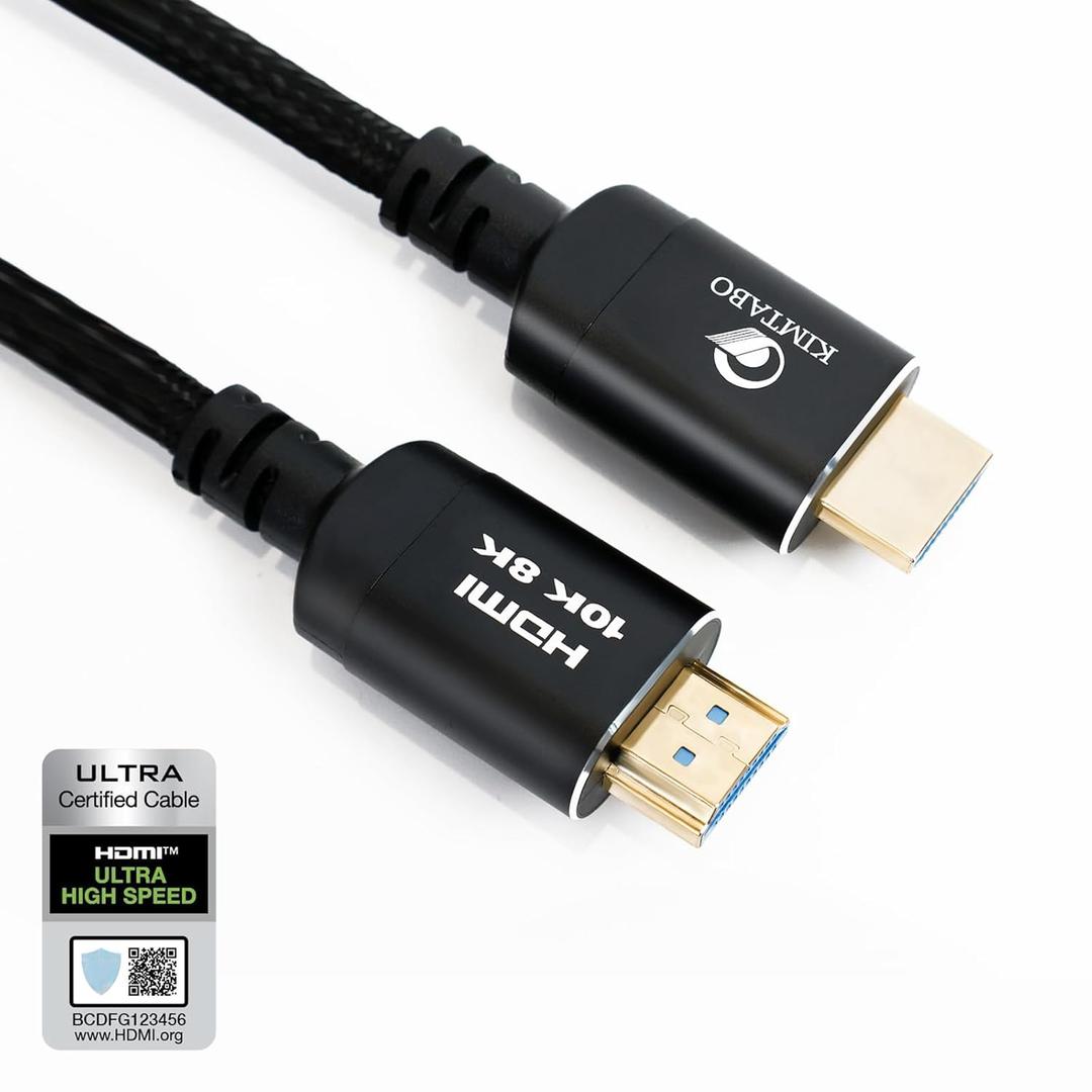 10K 8K 4K Certified HDMI 2.1 Cable, 6 Ft 48Gbps Ultra High Speed HDMI Cable, Support 10K@30Hz 8K@60Hz 4K@120Hz, D-HDR, eARC Dolby Atmos for TV, Projector, Monitor, PS5/4, Xbox, Laptop (Black)