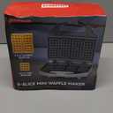 SugarWhisk Square Waffle Maker, 2 x 4" Mini Classic Waffles Maker Machine, Waffle Iron, Dual Cooking Plates for Family Breakfast, Non-stick, White