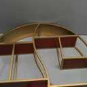 Round Wall Shelf,24 inch Metal Circle Shelf Wood Floating Shelves,Rustic Gold Wall Mounted Display Organizer Shelf for Fireplace,Living Room,Bathroom