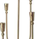 Large Iron Candelabra Centerpieces for Tables, 17.7'' Tall Taper Candle Holders, Vintage Brass Gold Candlestick Holders, Antique Fireplace Mantel Decorations for Living Room, 5 Arms