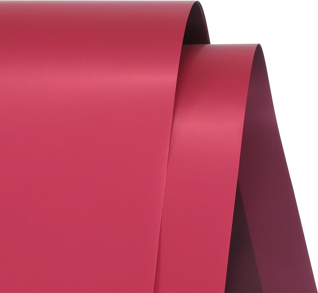 MECCANIXITY Flower Wrapping Paper Waterproof Floral Wrap Dark Red & Wine Red Gift Packaging 22.8 x 22.8 Inch Used for DIY Crafts Bouquet Packaging 20 Pcs