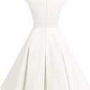 Bbonlinedress Women's Retro Vintage Cocktail Party Wedding Prom 1950s Summer Formal Swing Pin Up Dress Off White M