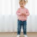 PATPAT Baby Girls Boys Newborn Sweater Crewneck Pull Over Knit Solid Long Sleeve Fall Winter Clothes (3T, Pink)