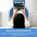 Lap Desk Pillow, Ergonomic Curved Memory Foam Lap Desk, Cup Holder & Phone Pocket, Breathable Non‑Slip for Bed Couch, for Gaming Reading, Gamer Gift (Accents)