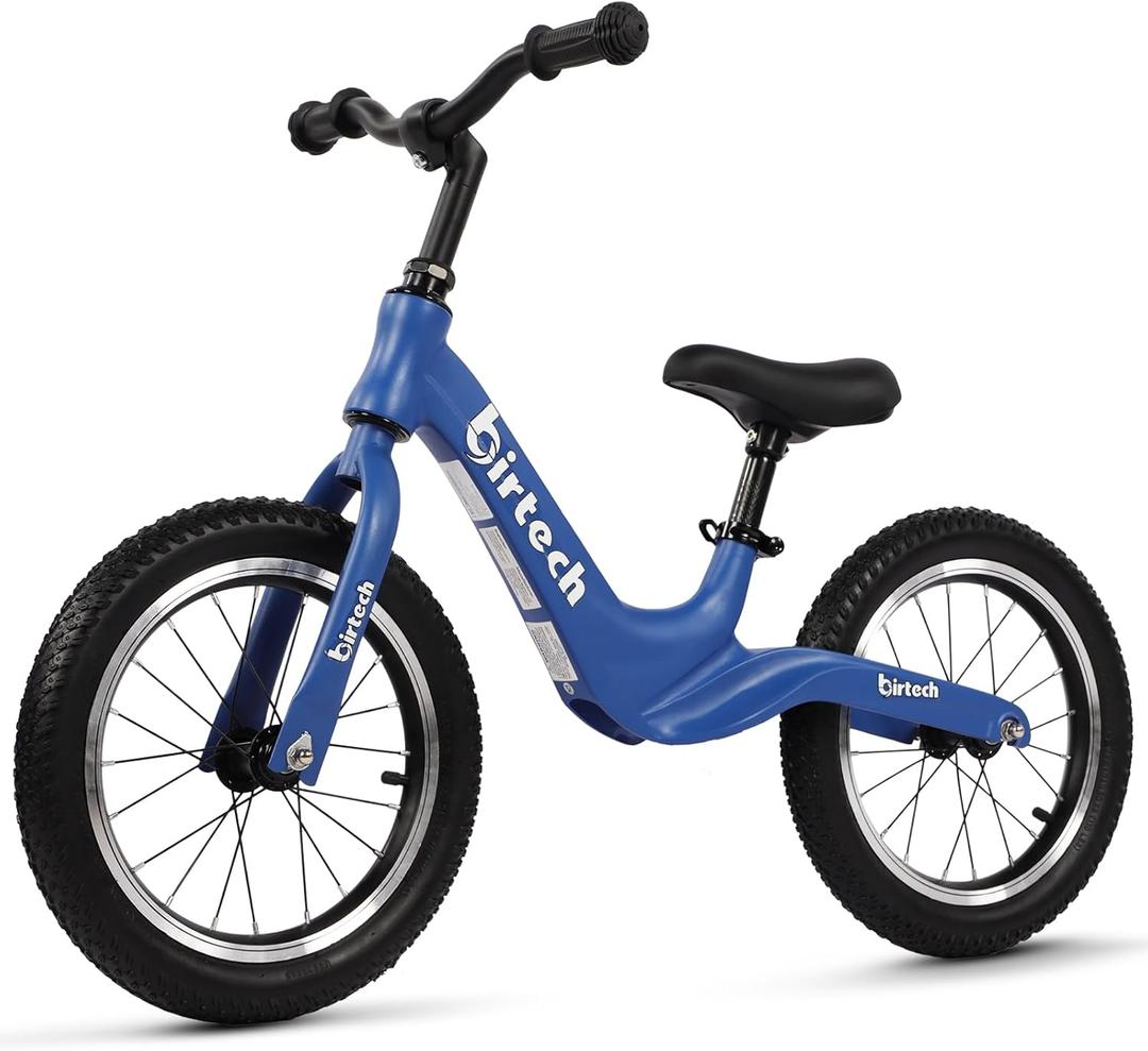 14" Kids Balance Bike for 3,4,5,6 Year Old Boys and Girls, Air Tires with Magnesium Alloy Frame, Lightweight No Pedal Toddler Training Bicycle (Blue)