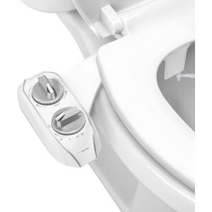 LUXE Bidet NEO 185 Plus - Dual Nozzle, Non-Electric Bidet Attachment for Toilet Seat, Patented Slide-In Install, 360 Self-Clean, EZ-Lift to Clean, Feminine & Rear Wash (Chrome)