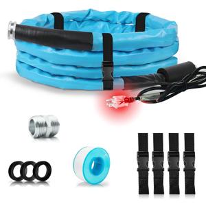 OEBLD Heated Water Hose for Rv (15ft L x 5/8"ID) 4.0 Upgraded Function with Energy Saving Thermostat to Keep Drinking Water Running in down to -45, Designed for Campers,with Storage Bag, Anti-Freeze