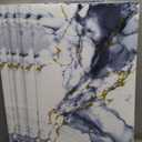 10pcs Thick Marble Peel and Stick Waterproof Wall Panels,Heat-Resistant Backsplash Tile, 23.6"x11.8" PVC Foam Wall Sticker for Kitchen,Living Rooms,TV Walls,Blue and Gold (Not Real Tile 19.4Sq. Ft.)