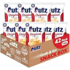 Utz Original 1 Oz Bags, 42 Count Crispy Potato Chips Made from Fresh Potatoes, Crunchy Individual Snacks to Go, Cholesterol Free, Trans-Fat Free, Gluten Free Snacks Best By Feb 16 2026