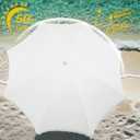 6.5FT Boho Patio Umberlla with Fringe,UPF50+ Outdoor Umbrella with Fiberglass Ribs and Push Button Tilt,Tassels Umbrella for Beach,Terrace,Picnic