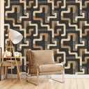 Geometric Peel and Stick Wallpaper Mid Century Modern Wallpaper Self Adhesive Vinyl Wall Paper for DIY Home Decor 17.7in x 118in