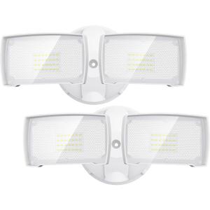 LEPOWER 2 Pack 28W LED Flood Light Outdoor, 3000LM LED Security Light with 2 Adjustable Heads, Switch Controlled Exterior Outdoor Security Light, 5500K, IP65 Waterproof for Garage, Yard, Patio