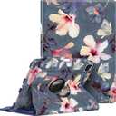 Fintie Rotating Case for iPad Pro 11-inch (4th / 3rd Generation) 2022/2021-360 Degree Swiveling Stand Cover w/Pencil Holder, Auto Sleep/Wake, Also Fit iPad Pro 11" 2nd/1st Gen, Blooming Hibiscus