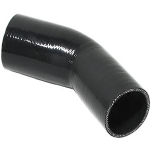 Automotive Silicone Tubing, ID 2.5" to 3" (64mm-76mm) 45 Degree Elbow Reducer, 4.7" (120 mm) leg length,Universal 4-Ply High Performance Coupler Silicone Hose (Black)