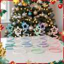 2 x Kathfly 6 Pcs Pastel DIY Mini Christmas Tree Tabletop Centerpiece Small Knitting Xmas Table Tree Decoration with Pearl for Fireplace Home Crafts Table Decor, 7.87 x 3.94 Inches