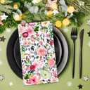 120Pcs Watercolor Rose Floral Disposable Paper Napkins - Guest Hand Towels for Wedding, Bridal Shower, Bathroom & Spring Parties (4.5x8 Inch)