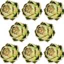 Timgle 8 Pcs Green Artificial Artichokes Fake Vegetables and Fruits for Summer Kitchen Wedding Bowl and Vase Decorations (Large)