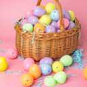 JOYIN 50PCS Pastel Easter Eggs, 2.3" Empty Plastic Eggs, Colorful Plastic Eggshell Bulks for Easter Hunt, Filling Treats, Party Favor, Easter Basket Stuffers, Classroom Prize Supplies