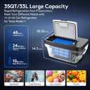 Car Refrigerator for Tesla Model Y 2017-2024, 2025-2026 Juniper, 12V Car Fridge for Model Y Trunk, 35qt (33L) Portable Freezer Cooler, -8F to 50F, 12/24V DC. Great for Camping, Road Trips & Home Use