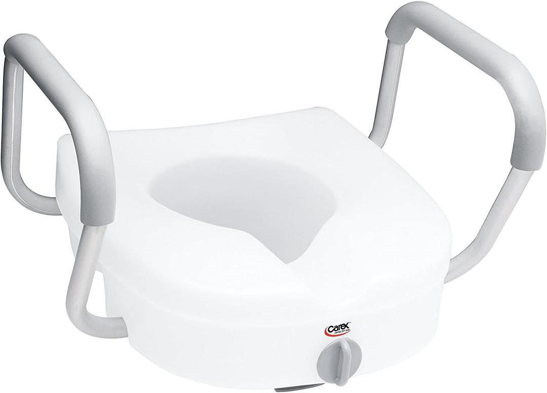 E-Z Lock Raised Toilet Seat with Adjustable Armrests