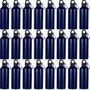 24 Pcs Aluminum Water Bottle 17oz Aluminum Reusable Bottles with Clips Sports Lightweight Water Multipack Easy Carry Leakproof Travel for Gym Hiking Cycling Sports Outdoor(Dark Blue)