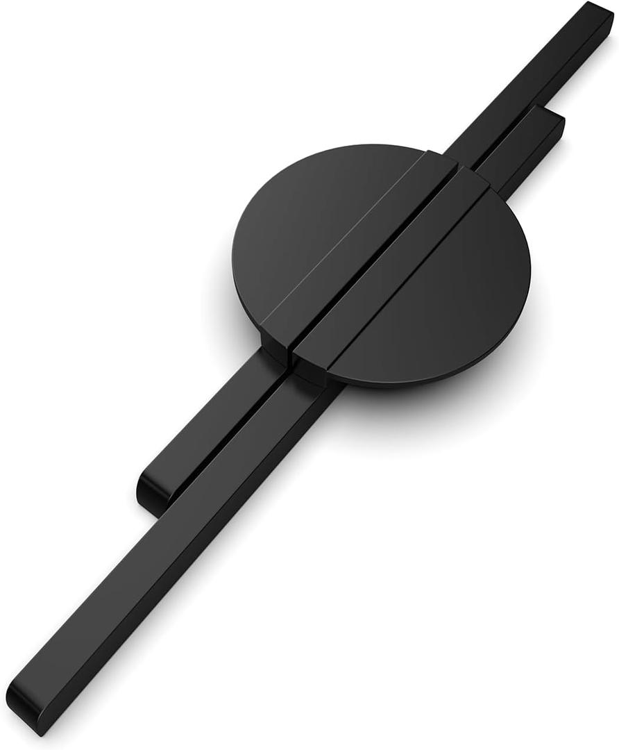 Homdiy 2 Pack Black Cabinet Pulls Half Moon Drawer Pulls Semicircle Kitchen Cabinet Handles Modern Black Hardware for Bathroom Cupboard 5 Inch(128mm) Hole Center