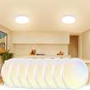 VOLISUN 8Pack 5CCT LED Flush Mount Ceiling Light, 7 inch Dimmable Ultra-Thin LED Ceiling Light Fixture, 3000K-6500K Selectable, 15W LED Ceiling Lights for Bedroom, Kitchen, Closet and Hallway (White)