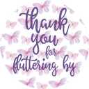 Butterfly Thank You Stickers - Thank You for Fluttering by Labels, Party Favors, Envelope Seals t - Birthday, Baby Shower, Bridal Party