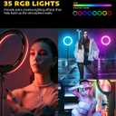 Kaiess 10.2" Selfie Ring Light with 65" Adjustable Tripod Stand & Phone Holder for Live Stream/Makeup, Upgraded Dimmable LED Ringlight for Tiktok/YouTube/Zoom Meeting/Photography (RGB)