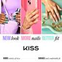 Kiss CORE, Press On Nails, Nail glue included, 'Shining Bright', Pink, Short Size, Almond Shape, Includes 32 Nails, 2g glue, 1 Manicure Stick, 1 Mini File