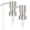 Soap and Lotion Dispenser Pumps, Stainless Steel Replacement Lotion Pump Parts, Brushed Nickel Metal Soap Dispensers（2 Pack