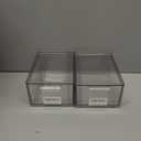 mDesign Stackable Storage Containers Box with Pull-Out Drawer - Stacking Plastic Drawers Bins for Kitchen Pantry and Cupboard, Cabinet, Counter, Island and Tables - Lumiere Collection - 2 Pack - Clear