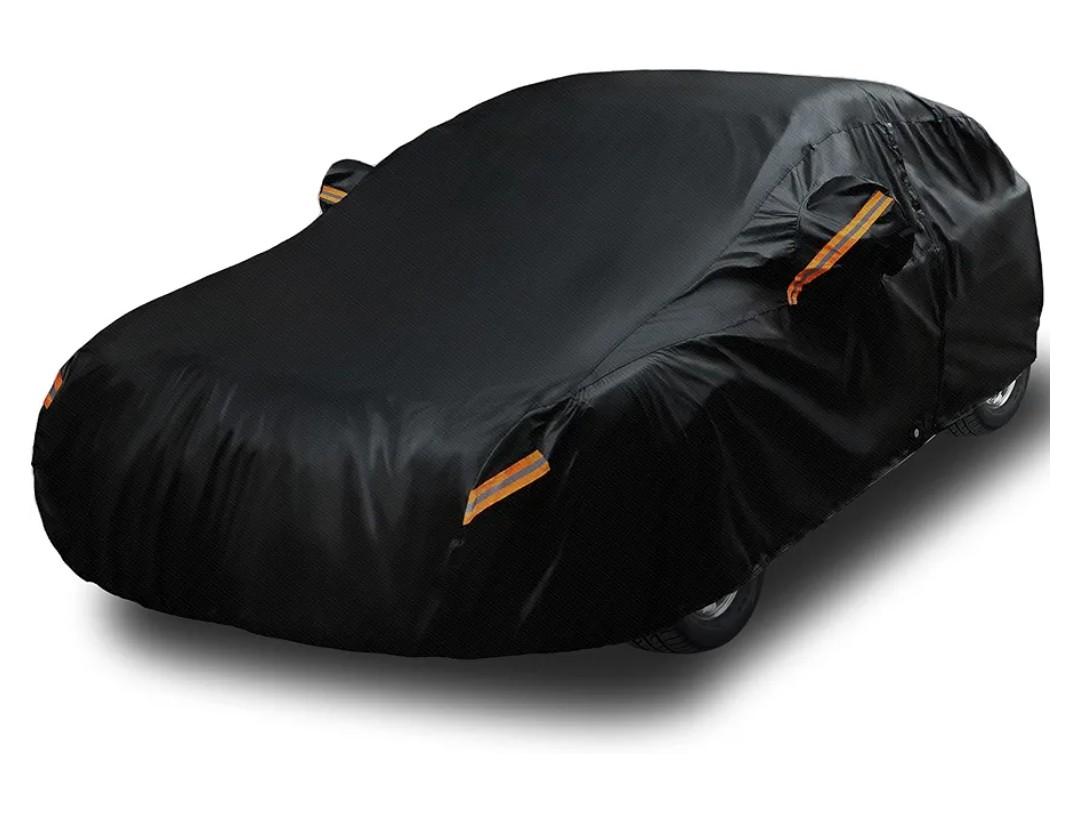 EzyShade 10-Layer Car Cover Waterproof All Weather [See Vehicle Size Chart for Accurate Fit] Outdoor Full Exterior Covers for Automobiles Sedan Hatch. Rain Sun, Snow. Black, Size A1 