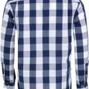 Men's Button Down Shirts Plaid Long Sleeve Dress Shirts Regular-Fit Casual Shirt (L)