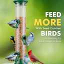 iBorn Bird Feeders Seed Catcher for Outside Hanging 6 Port Bird Feeder for Cardinal Birds Aluminium Metal,Green Finishing 14 Inch 6 Port (Seed is not Included)