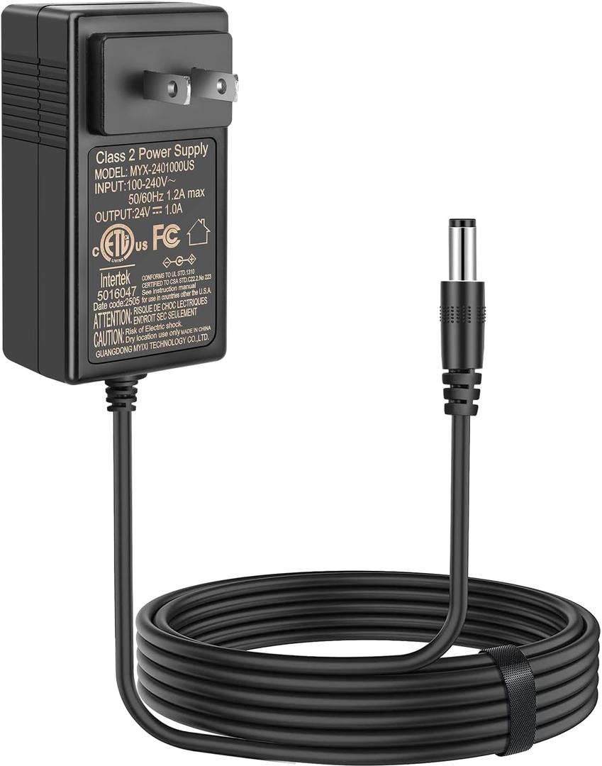 EGK 24V Charger for Ride On Toys Car with 6.6Ft Cable, Supply Power Adapter for Wrangler SUV Kid Trax Dynacraft Toy Car JeepATV Quad Disney Electric Ride-On (Black - 24V DC)