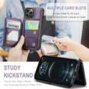 Vinich for iPhone 12 Pro Max Wallet Case with Card Holder, RFID Blocking Credit Slots Kickstand Shockproof Phone Cover Fit for iPhone 12 Pro Max 6.7" Purple
