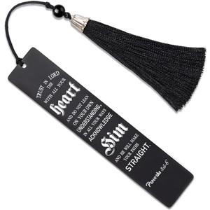 Hafhue Trust In Lord With All Your Heart Proverbs 3:5-6 Metal Bookmark with Tassels, Bible Verse Bookmark for Women Men, Inspirational Gifts for Book Lover Reader, Religious Faith Gifts for Christians