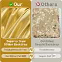 10ftx10ft Thick Gold Glitter Backdrop Curtain Panels for Parties, Wrinkle Free Sequin Sparking Photo Backdrop Drapes, 2 Panels 5x10ft Shimmer Back Drop Cloth for Wedding Birthday Photography