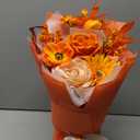 TINGE TIME Preserved Flowers Bouquet, Sunflower and Rose Bouquets, Orange Artificial Flowers Bouquet for Table Centerpiece Mothers Day Gifts Birthday Gifts Wedding Anniversary Housewarming