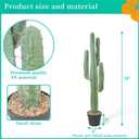 Artificial Cactus 39 INCH Tall Fake Cactus Plants Faux Cacti Saguaro with Planter for Indoor Outdoor Home Office Shop Garden Decoration