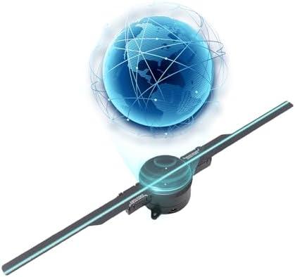 3D Hologram Fan, 16.5in 3D Hologram Projector Advertising Display With 224 LED Light Beads Holographic Video Projector for Business Store Signs, Bar, Casino, Party, Christmas