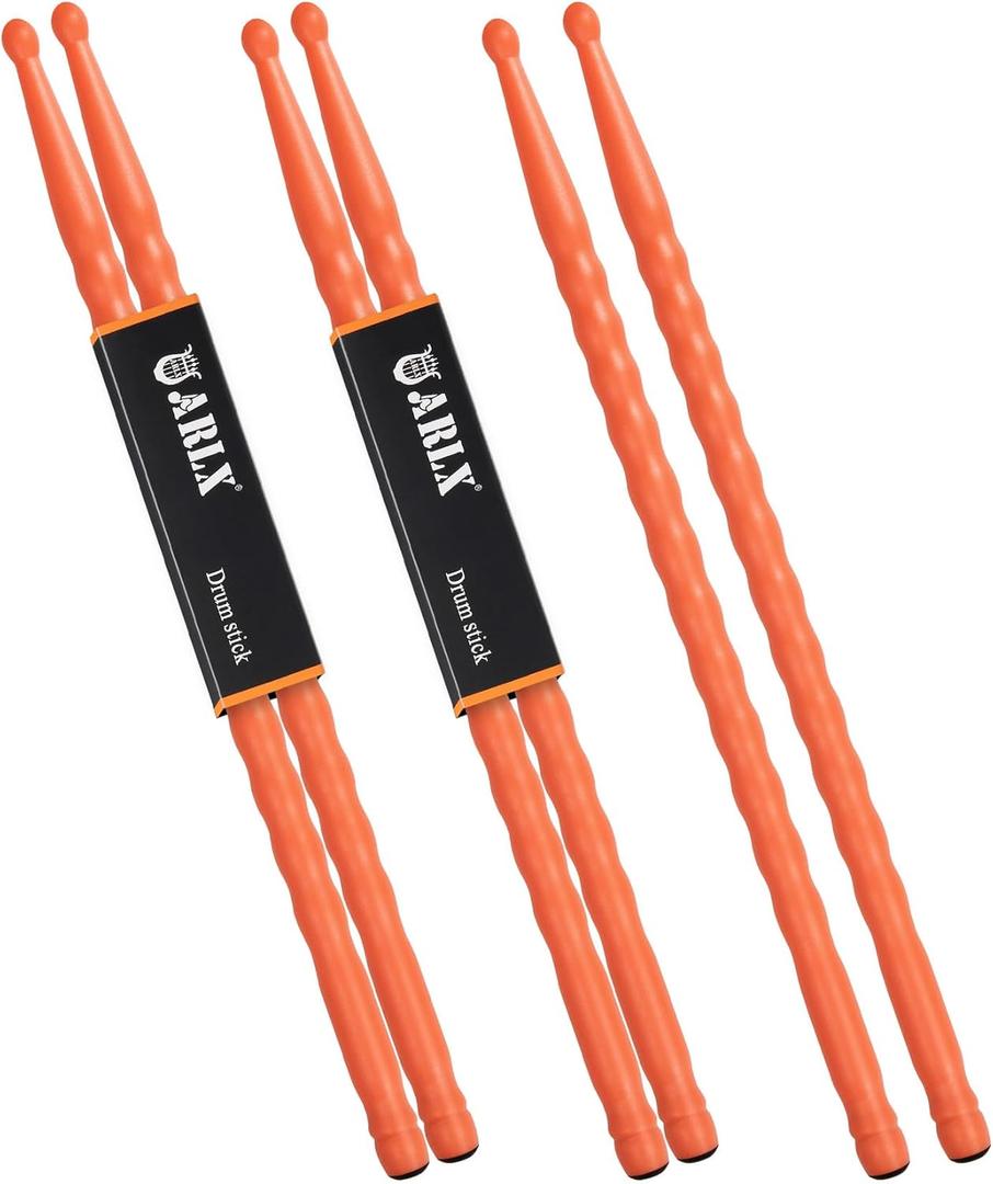 5A Carbon Fiber Drum sticks Durable Drumsticks (3 Pair Orange)