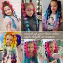 LyoRuSi 22 Inch Colored Bubble Ponytail Extensions, 2 Pcs Lightweight Colored Hair Extensions for Women Bubble Ponytail Extension with Hair Tie (Pink/Purple#)