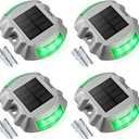 VOLISUN Solar Deck & Driveway Lights, 6-Pack Led IP67 Waterproof Outdoor Warning Step Lights for Garden Pathway Yard (White)