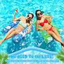 Lunmon 2 Pack Pool Floats Foam Hammock for Adults Large Swim Noodles Bag Non Inflatable Floating Bag Lounge Chairs PVC Bean Quick-Drying Mesh Summer Beach Party(Blue and Green,Leaf)
